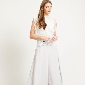Zara White Guipure Lace Top